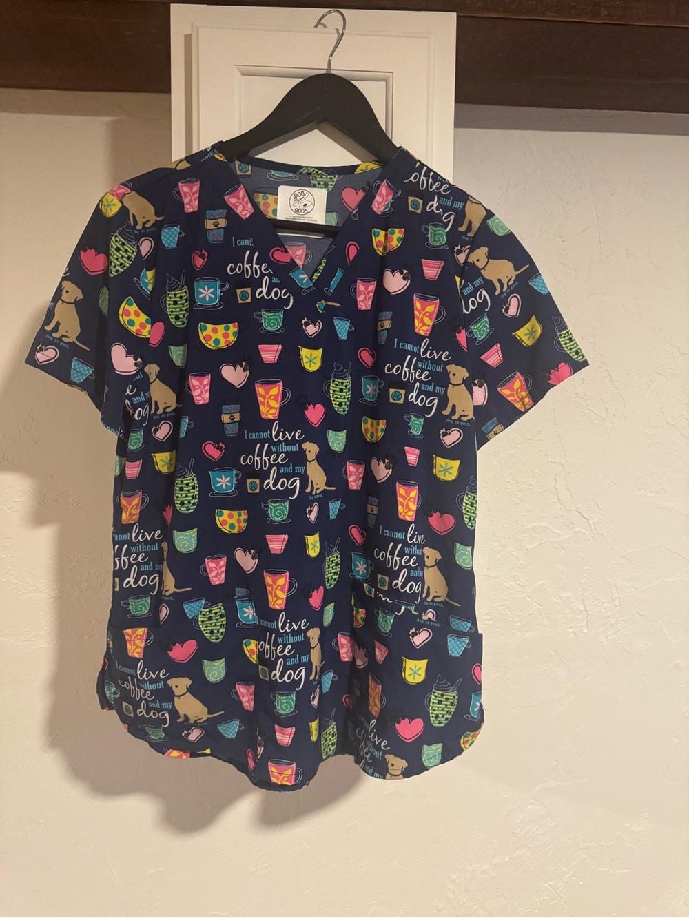 Dog is Good women’s scrub top M